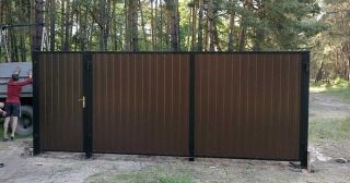 Купить распашные ворота из профнастила Реж, цена от 2724 руб.